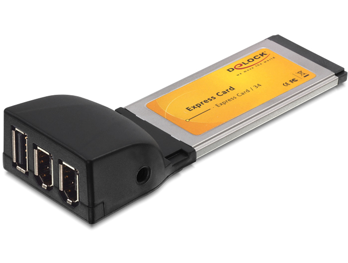 Delock 61389 Adapter PCMCIA-Express Card 34 zu 1x USB 2.0 2x Firewire Converter