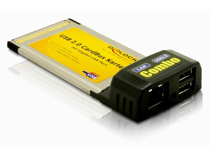 CardBus Karte zu 2x USB 2.0, 1x GB LAN von DeLock