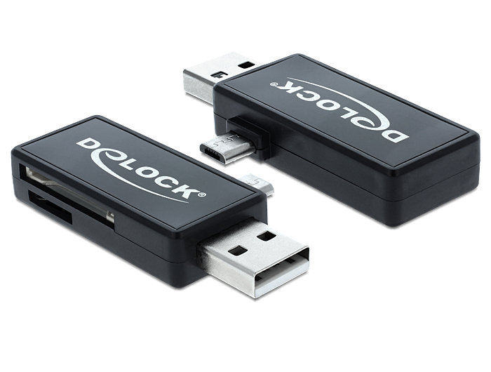 Delock Micro USB OTG Card Reader + USB A Stecker #23292